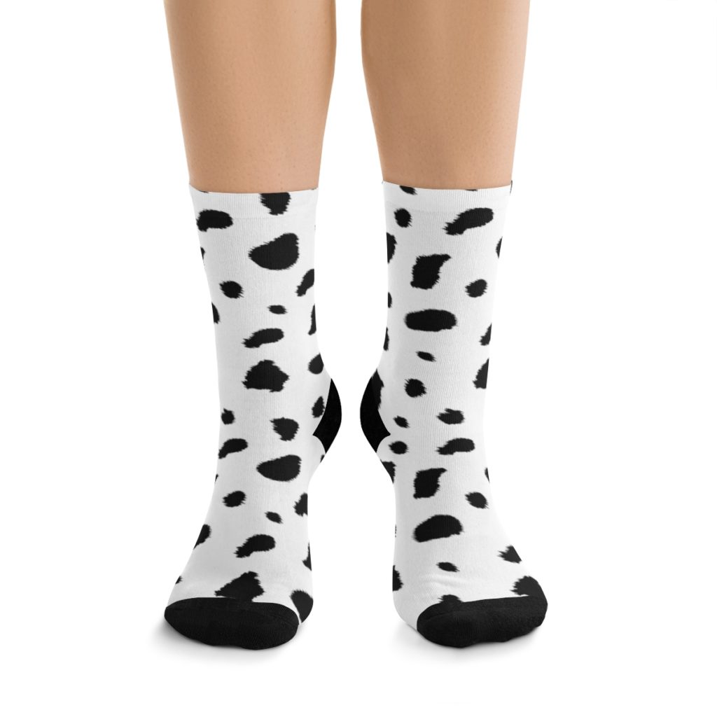 DTG Socks - Dalmatian Black Spots - JLS Design Services Store